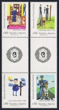Argentina 1668-1671a pairs/label