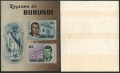 Burundi B27 , B27 imperf mnh-colored gum