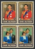 Cook Islands  679-680 ab pairs mlh