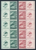 Czechoslovakia 322-323-label strips/5