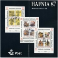 Denmark 772, 791, 825 ad sheets HAFNIA 87 p/p