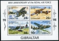Gibraltar  755-758, 759 ad sheet mlh