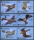 Gibraltar 851-853 pairs, 853c, 853d sheets