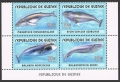 Guinea 2002y. Whales set 4 & s/s 1500Fr