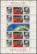 Guinea 388-393a sheets Luna-9, Gemini 3
