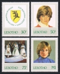 Lesotho  372-375 perf K 14 x 14 1/2, and 14
