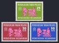 Malaya 111-113 blocks/4 mlh/mnh