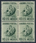 Mexico Postal Savings Mi P4 WMK 279 block/4