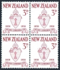 New Zealand 322 block/4 mint no gum