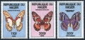 Niger 823-824, 827 Butterfles