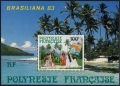 French Polynesia C200 pair/label. C200a sheet