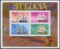 St Lucia 379-386, 386a sheet mlh