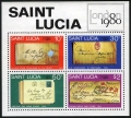 St Lucia 487-490, 490a sheet