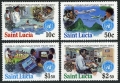 St Lucia 607-610,611 sheet