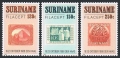Surinam 822-824, 825 ac sheet