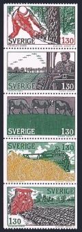 Sweden 1280-1284a strip/5