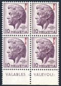 Switzerland Official IBE 4O22 block/4