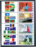 Turks and Caicos 555-558a strip-labels