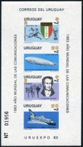 Uruguay 1140-1143a,  1144-1047a imperf sheets