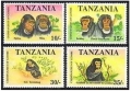 Tanzania 872-875, 876 ah sheet, 877