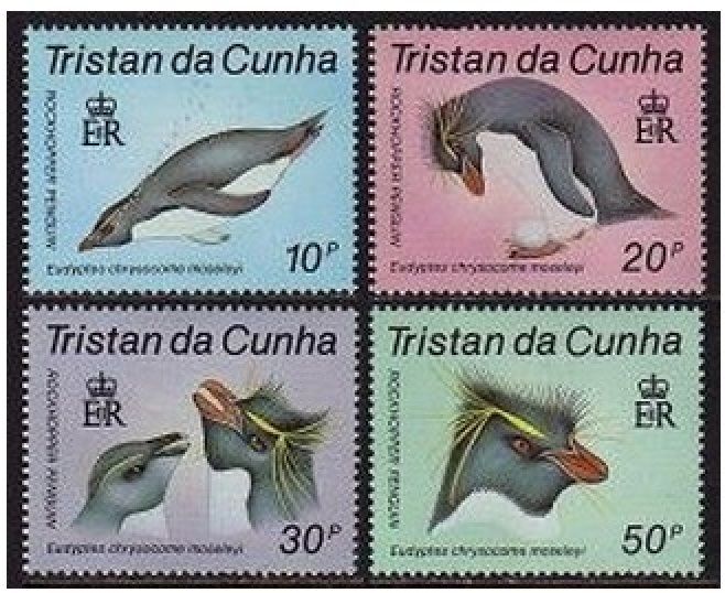 Tristan da Cunha 408 411,MNH. Rockhopper penguins,1987.  